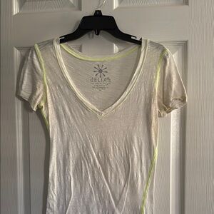 dELiA*s Cream Fitted Short Sleeve T-Shirt